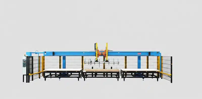 Manipolatore a tre stazioni per la preparazione e selezionatura lamiere inox formato 3000x1500x6mm