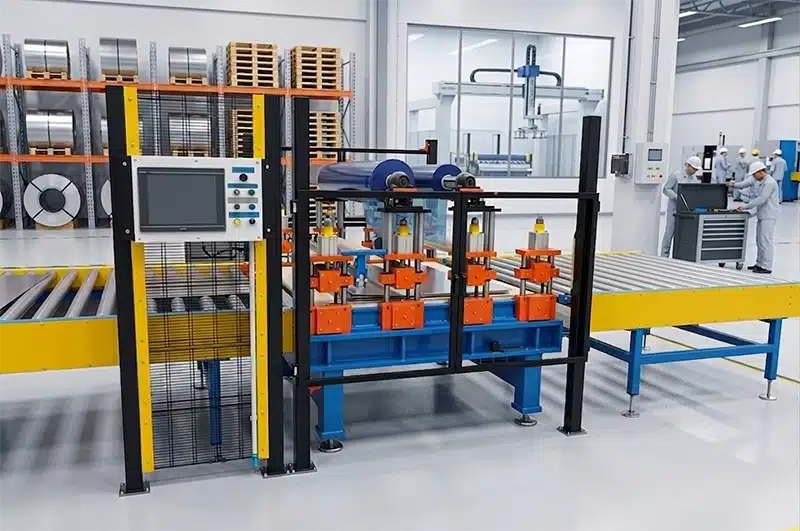 Manipolatore a tre stazioni per la preparazione e selezionatura lamiere inox formato 3000x1500x6mm
